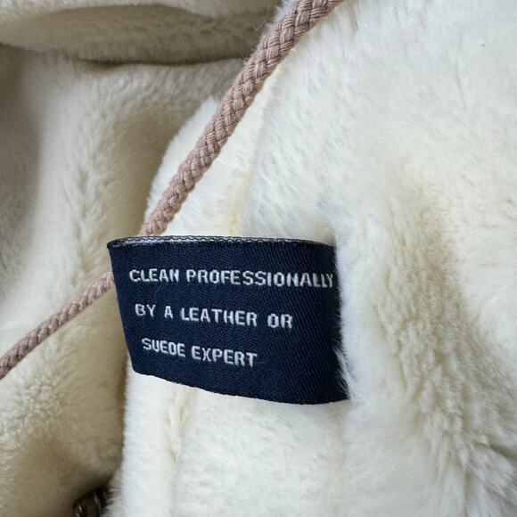 J.G. Hook Women's Penny Lane Coat Leather Fur Hood SZ L Boho Hippie Yellowstone - Picture 10 of 11